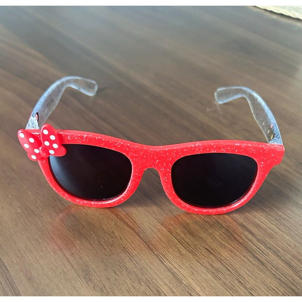 Disney Minnie Mouse Girls Red Round Sunglasses Polka Dot UV400 Black Tinted